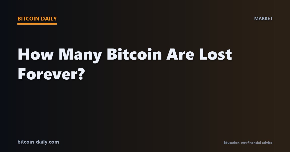 Branded card for the article about how many bitcoin are permanently lost from the circulating supply