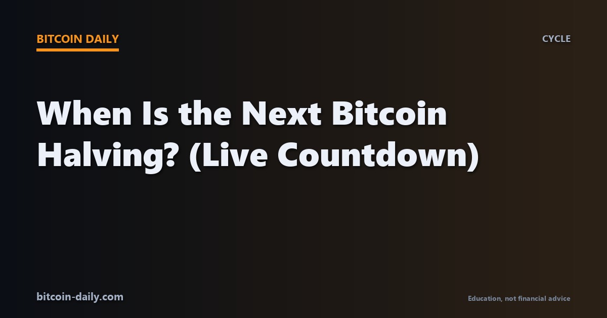 Bitcoin halving countdown chart showing the next bitcoin halving date estimated for April 2028